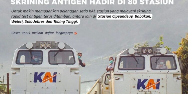 KAI Sediakan 80 Stasiun yang Layani Rapid Test Antigen