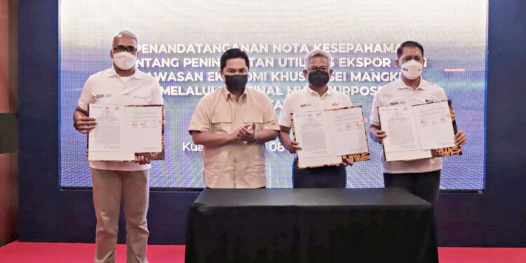 Teken MoU dengan Pelindo dan PTPN III, KAI Dukung Konektivitas Jalur KA di Kawasan Industri Sumatera Utara