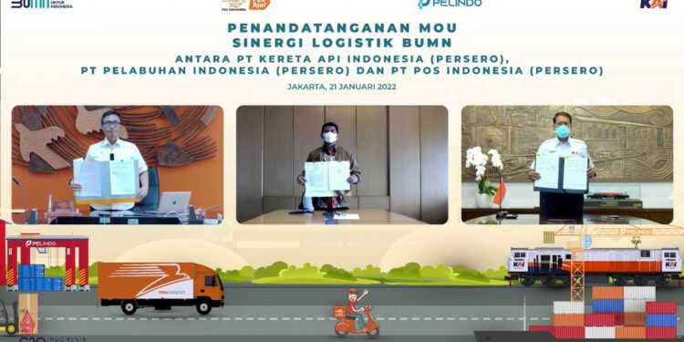 Kolaborasi 3 BUMN: KAI, Pelindo, dan Pos Indonesia Tandatangani MoU untuk Integrasikan Layanan Logistik