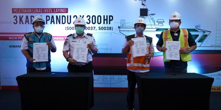 Jasa Armada Indonesia Lakukan Peletakan Lunas untuk Tiga Kapal Pandu Baru