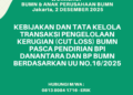 WORKSHOP BUMN DAN Anak Usaha BUMN 2 Desember 2025 : KEBIJAKAN DAN TATA KELOLA TRANSAKSI PENGELOLAAN KERUGIAN (CUT LOSS) BUMN PASCA PENDIRIAN BPI DANANTARA DAN BP BUMN BERDASARKAN UU NO.16/2025