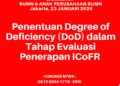 WORKSHOP BUMN & ANAK USAHA 23 Januari 2026 : Penentuan Degree of Deficiency (DoD) dalam Tahap Evaluasi Penerapan ICoFR