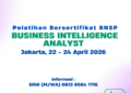 Pelatihan Bersertifikat BNSP, 22 – 24 April 2026 : BUSINESS INTELLIGENCE ANALYST